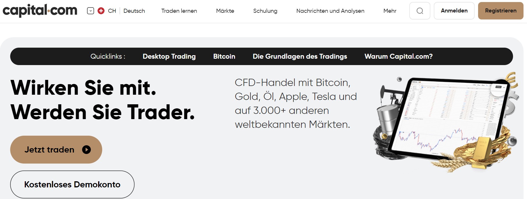Capital.com Webseite deutsch 