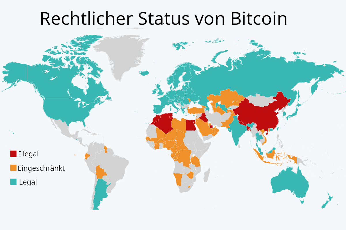 Rechtlicher Status des Bitcoin in der Welt