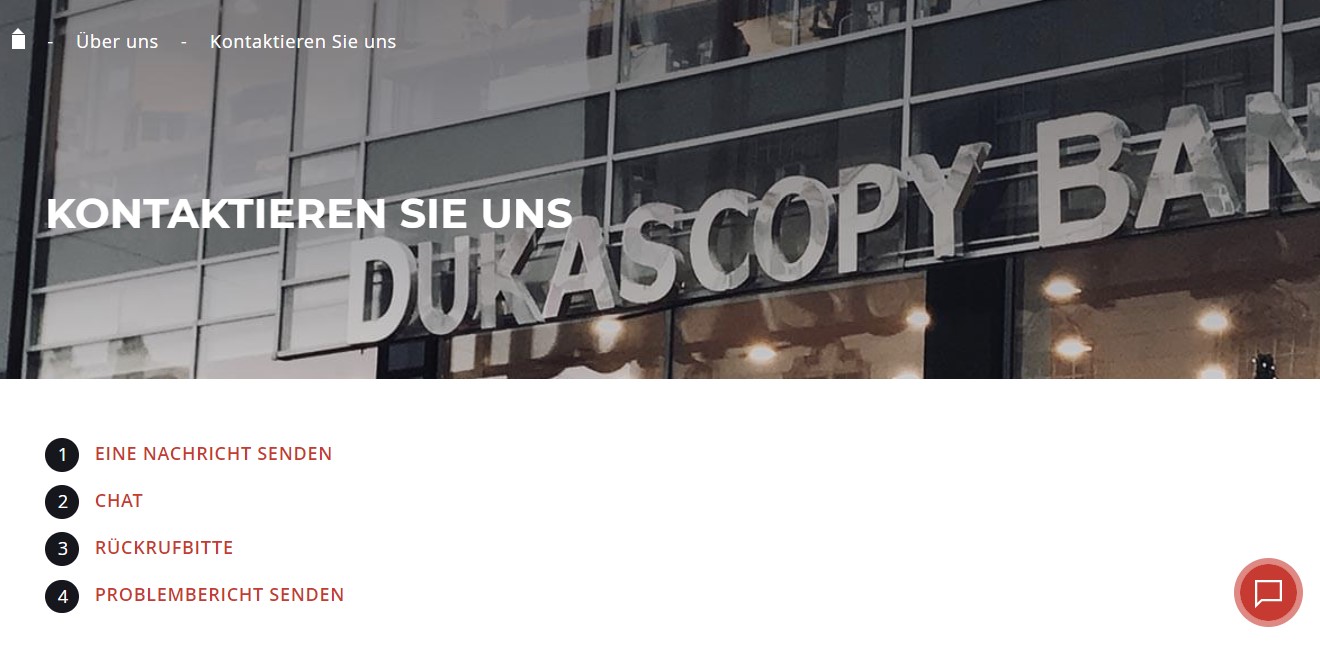 Kontaktmöglichkeiten für Schweizer Kunden bei Dukascopy 