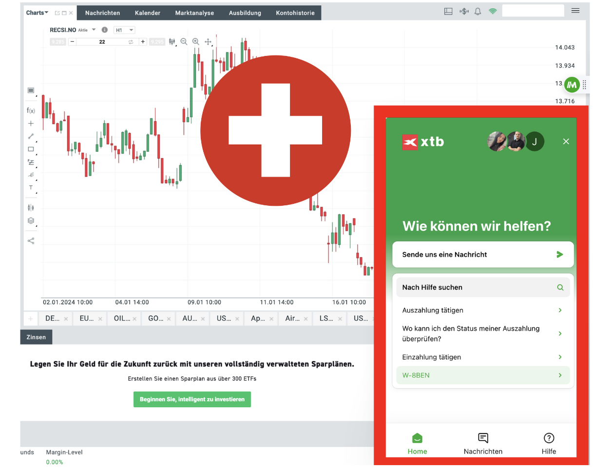 Schweizer Kundensupport bei Trading Broker XTB