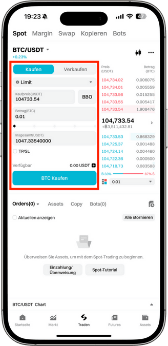 Bitget App Krypto kaufen