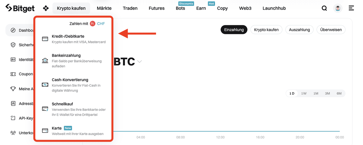 Bitget Einzahlung