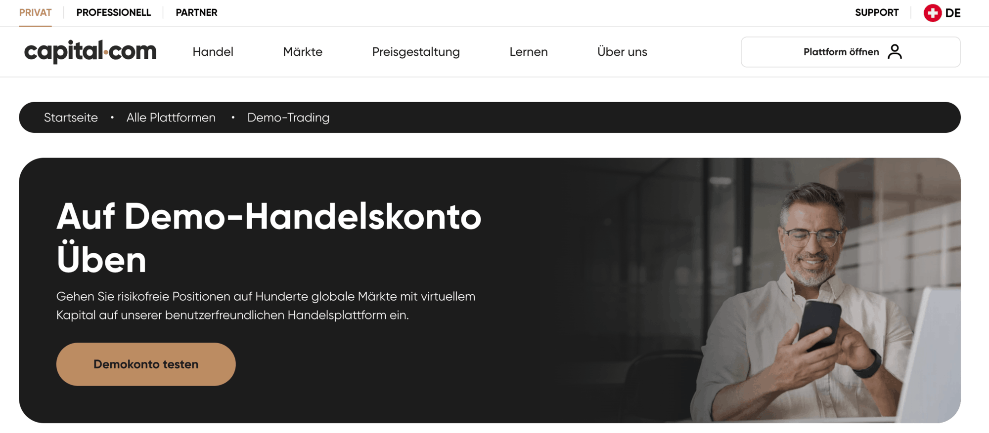 Capital.com Demokonto für Schweizer Trader