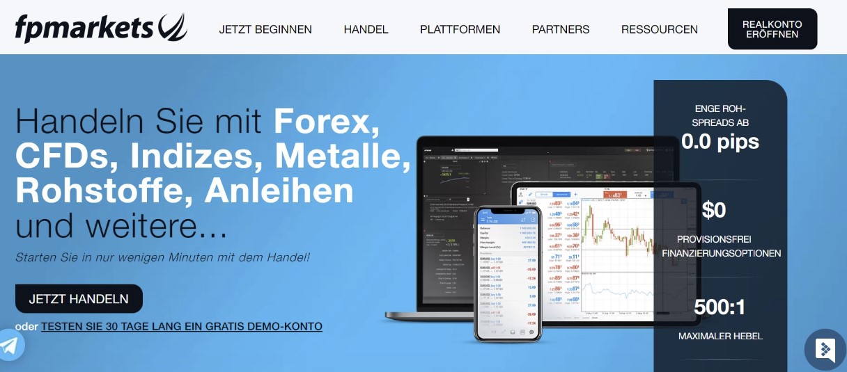 FP Markets ist ein Broker mit hohem Hebel bis 1:500 für Schweizer Kunden 