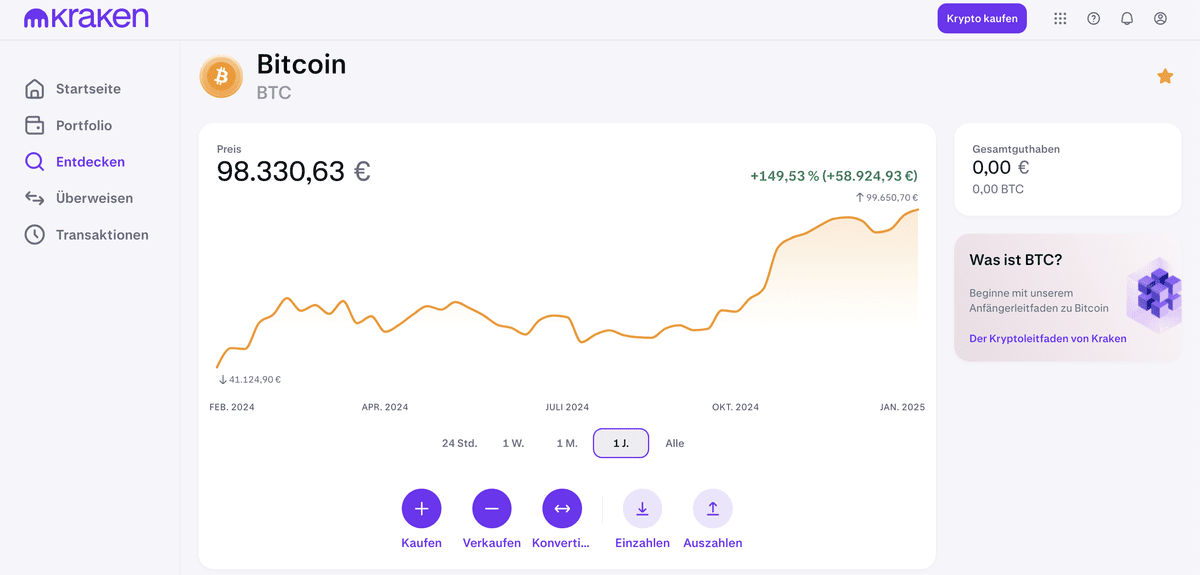 Kraken Krypto Plattform