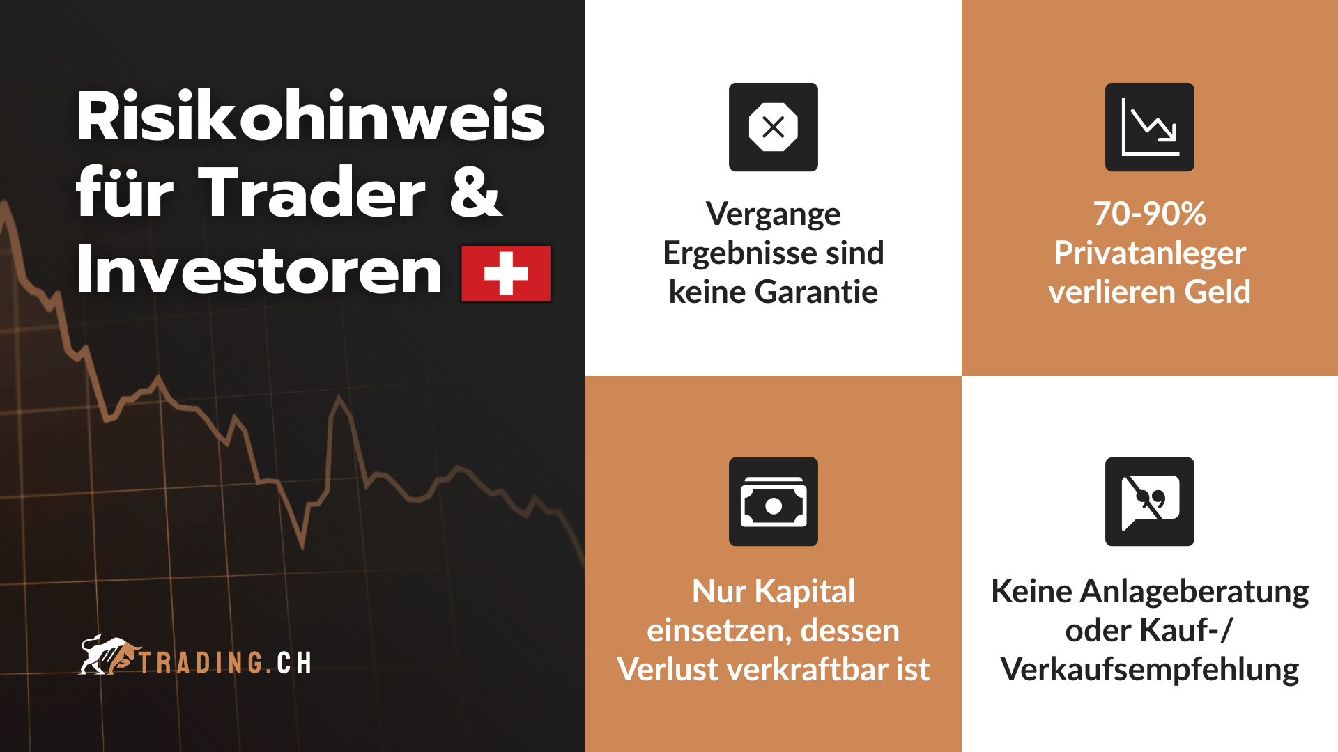 Risikohinweis für Trader und Investoren von Trading.ch