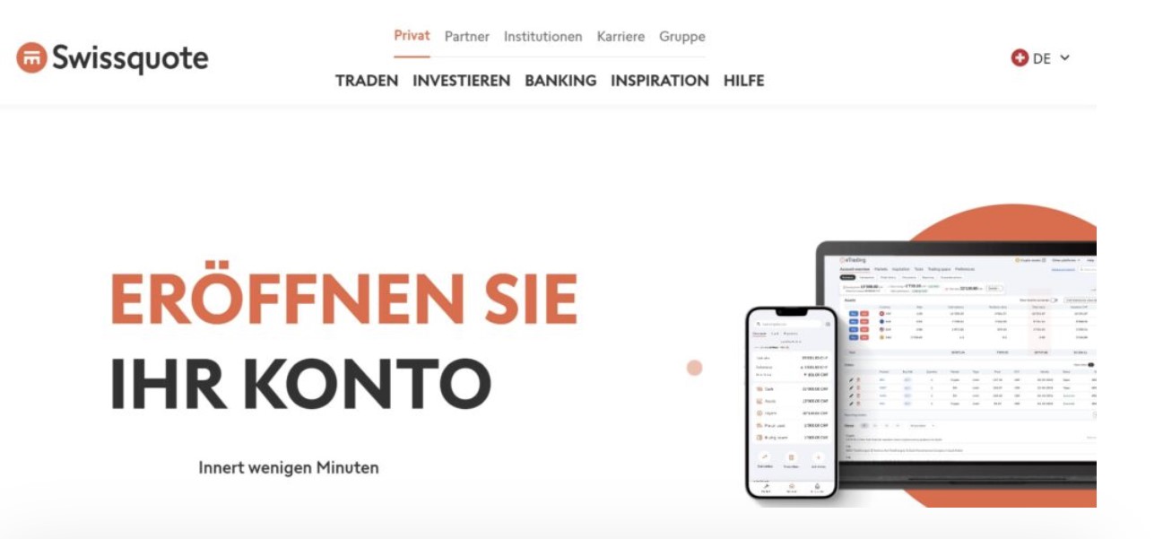 Swissquote ist ein Schweizer Trading Broker mit Finma-Regulierung 