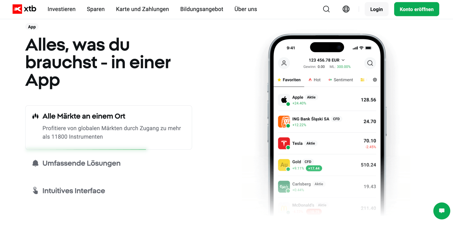 XTB Trading App für Schweizer Trader