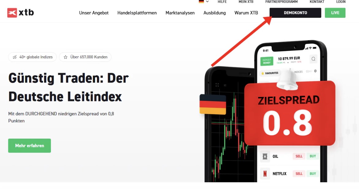 XTB bietet ein Trading Demokonto für Schweizer Kunden 