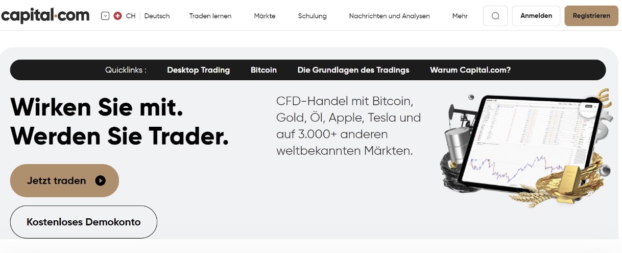 Capital.com Trading Konten für Schweizer Anleger 